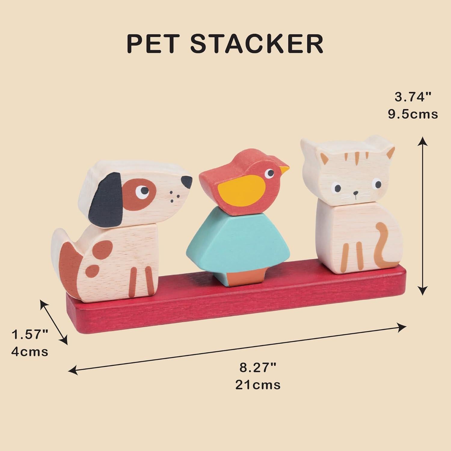 Juguete apilable interactivo Mentari, 6 piezas, animales