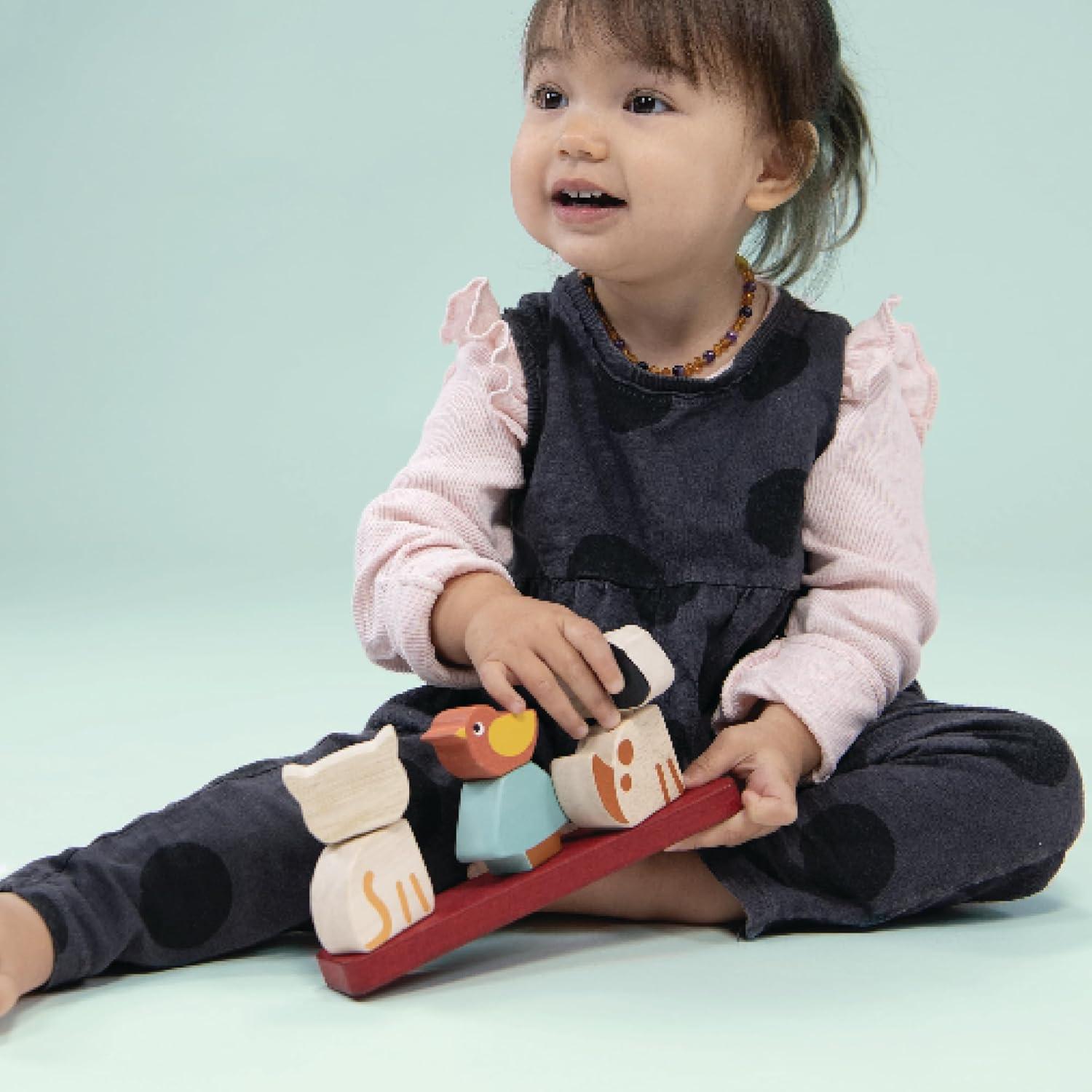 Juguete apilable interactivo Mentari, 6 piezas, animales