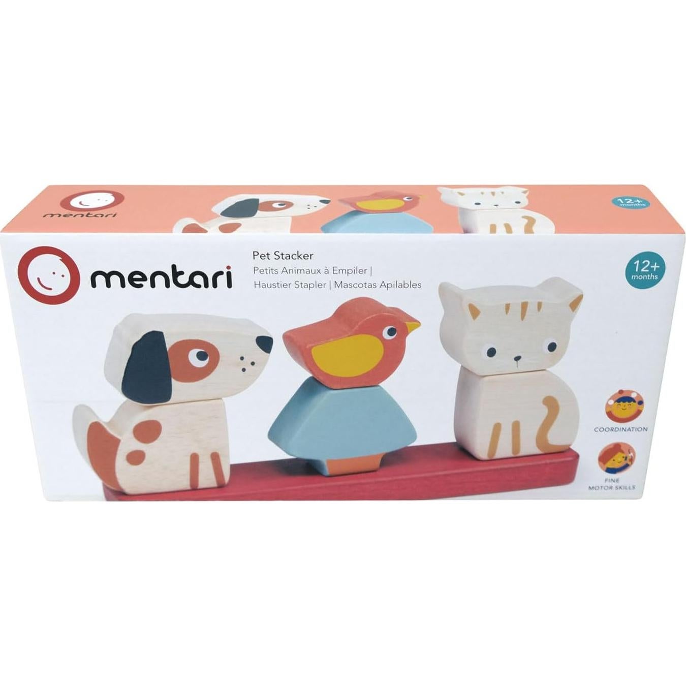 Juguete apilable interactivo Mentari, 6 piezas, animales