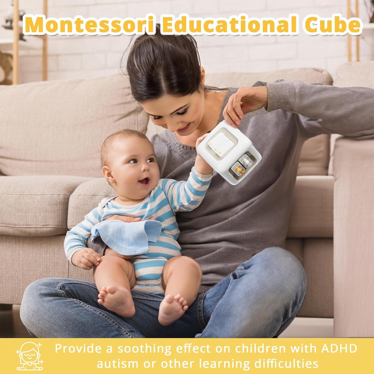 Cubo Ocupado Montessori 6 en 1 para Niños 1 Año