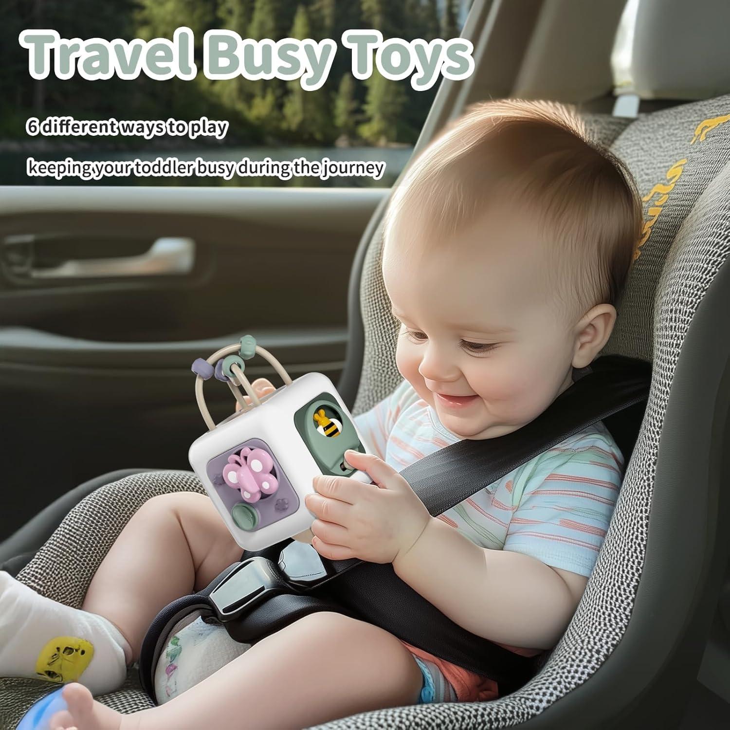 Cubo Ocupado Montessori 6 en 1 para Niños 1 Año