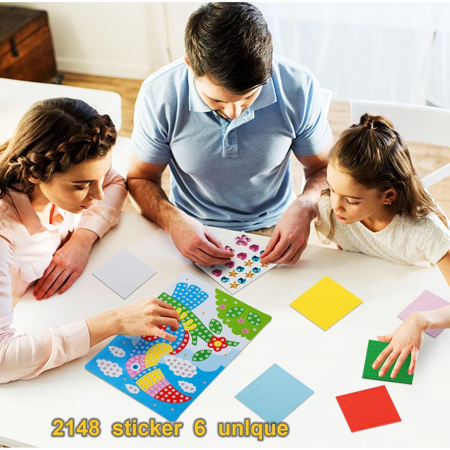 Kit de Arte de Pegatinas de Mosaico LZHZH para Niños - 6 Piezas