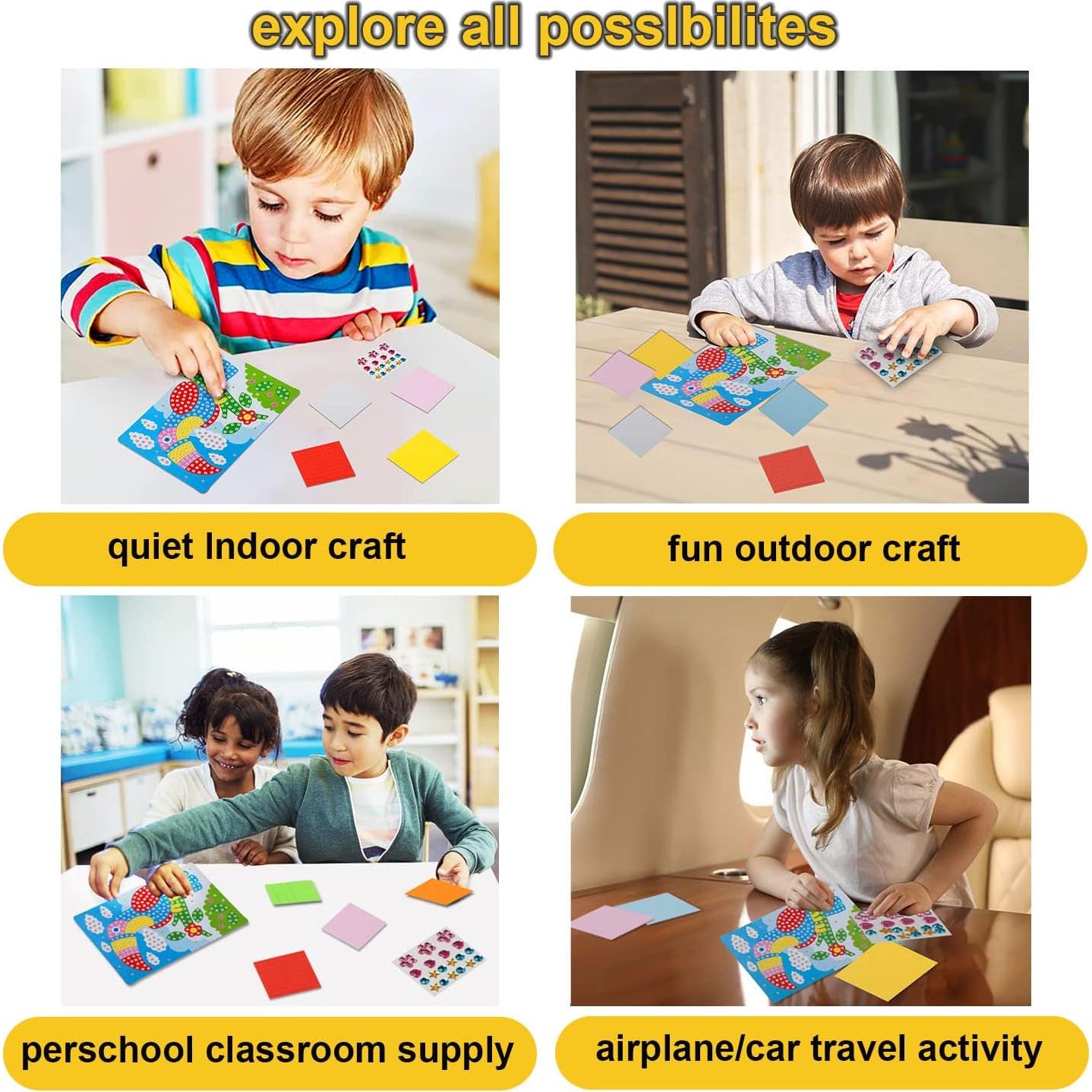 Kit de Arte de Pegatinas de Mosaico LZHZH para Niños - 6 Piezas