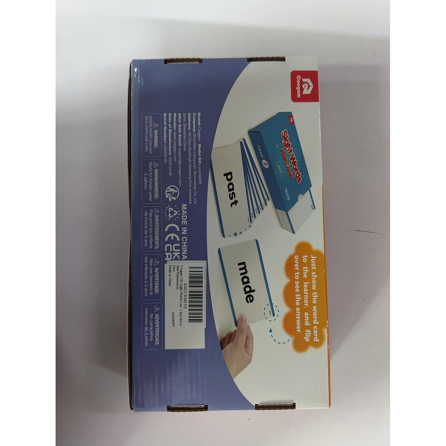 Tarjetas de Aprendizaje Coogam 520 Palabras de Vista Educativas