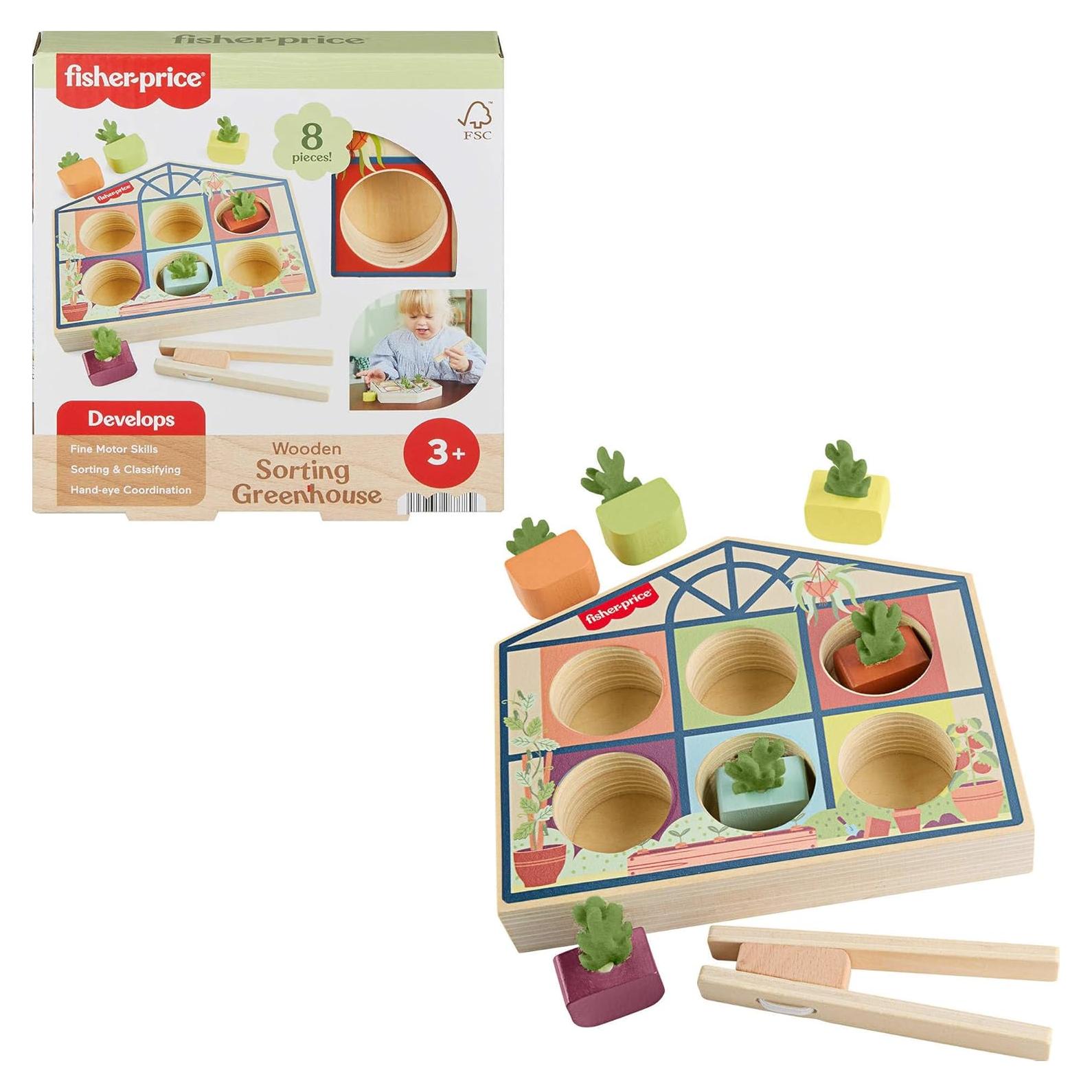 Juguete de Clasificación de Madera Fisher-Price Invernadero 8 Piezas