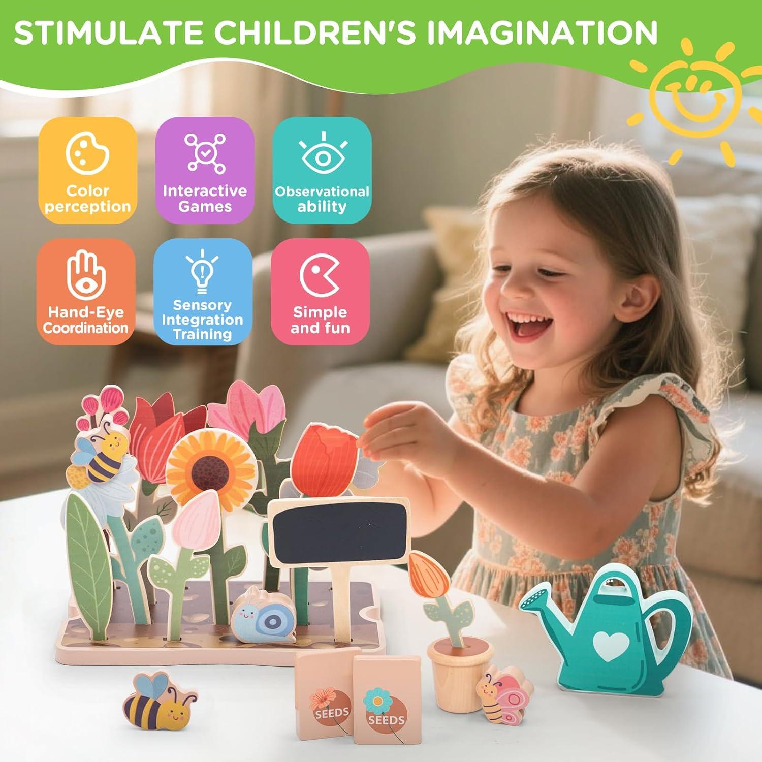 Caja de Jardinería de Madera GNAYUIJ - 30 Piezas Educativas