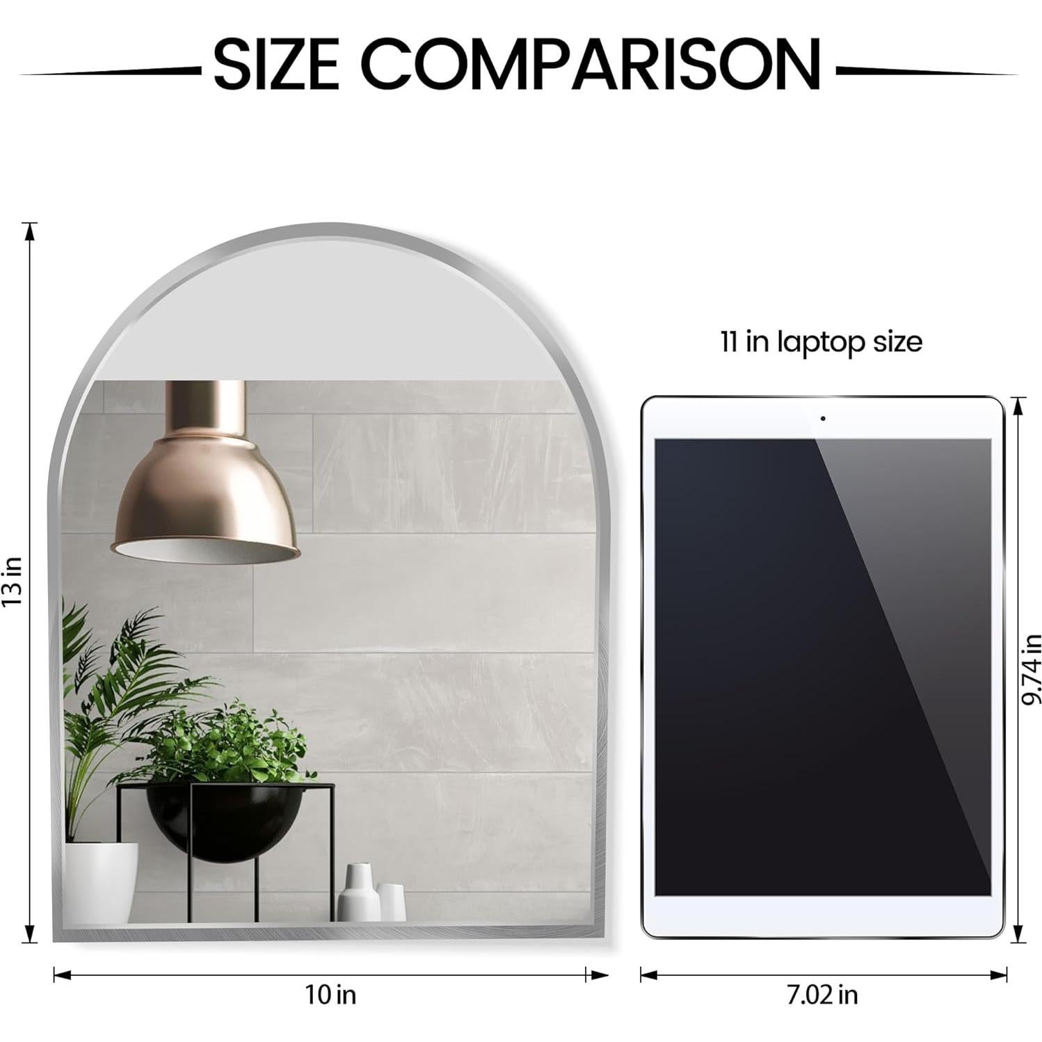 Espejo Arco Plateado MYlovelylands 33x25.4 cm Decorativo