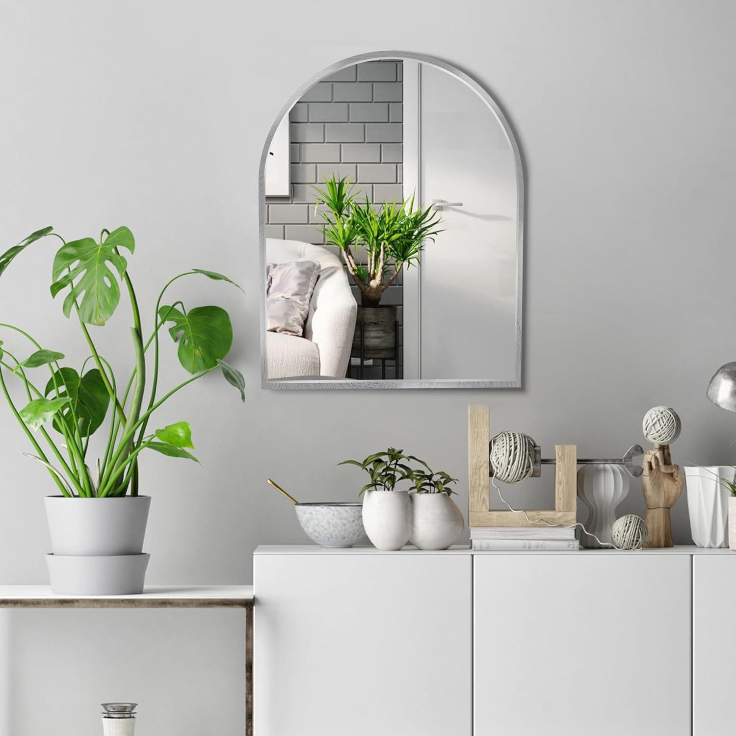 Espejo Arco Plateado MYlovelylands 33x25.4 cm Decorativo