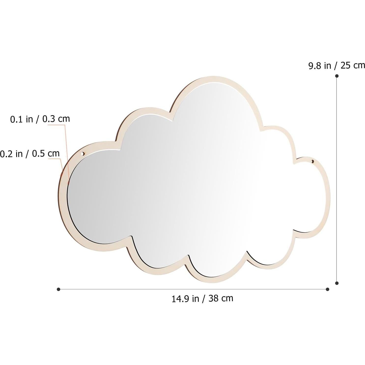 Espejo Nube de Madera FOMIYES Antideslizante 38x25 cm