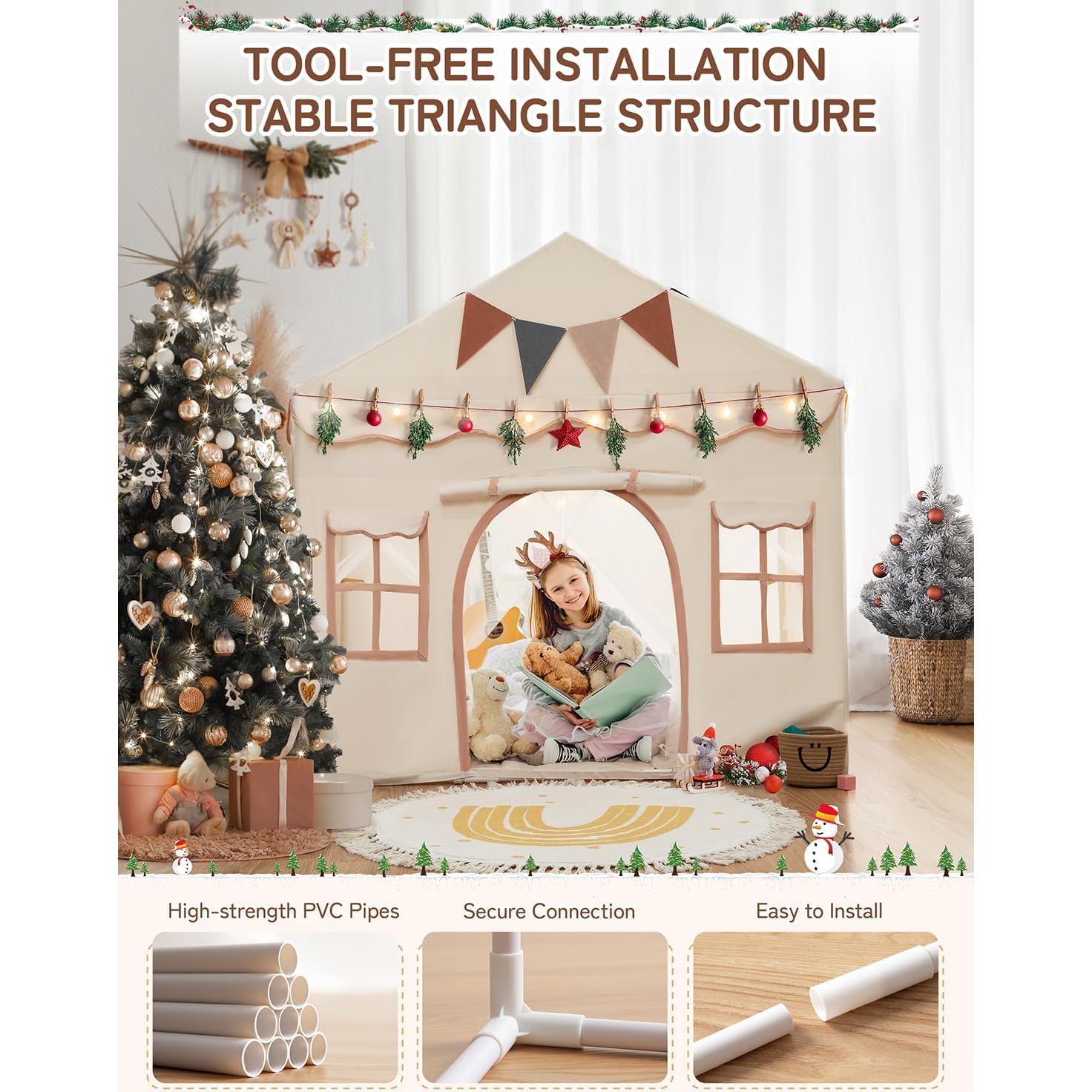 Tienda de Juego para Niños Besrey 2 en 1 con Alfombra 130cm