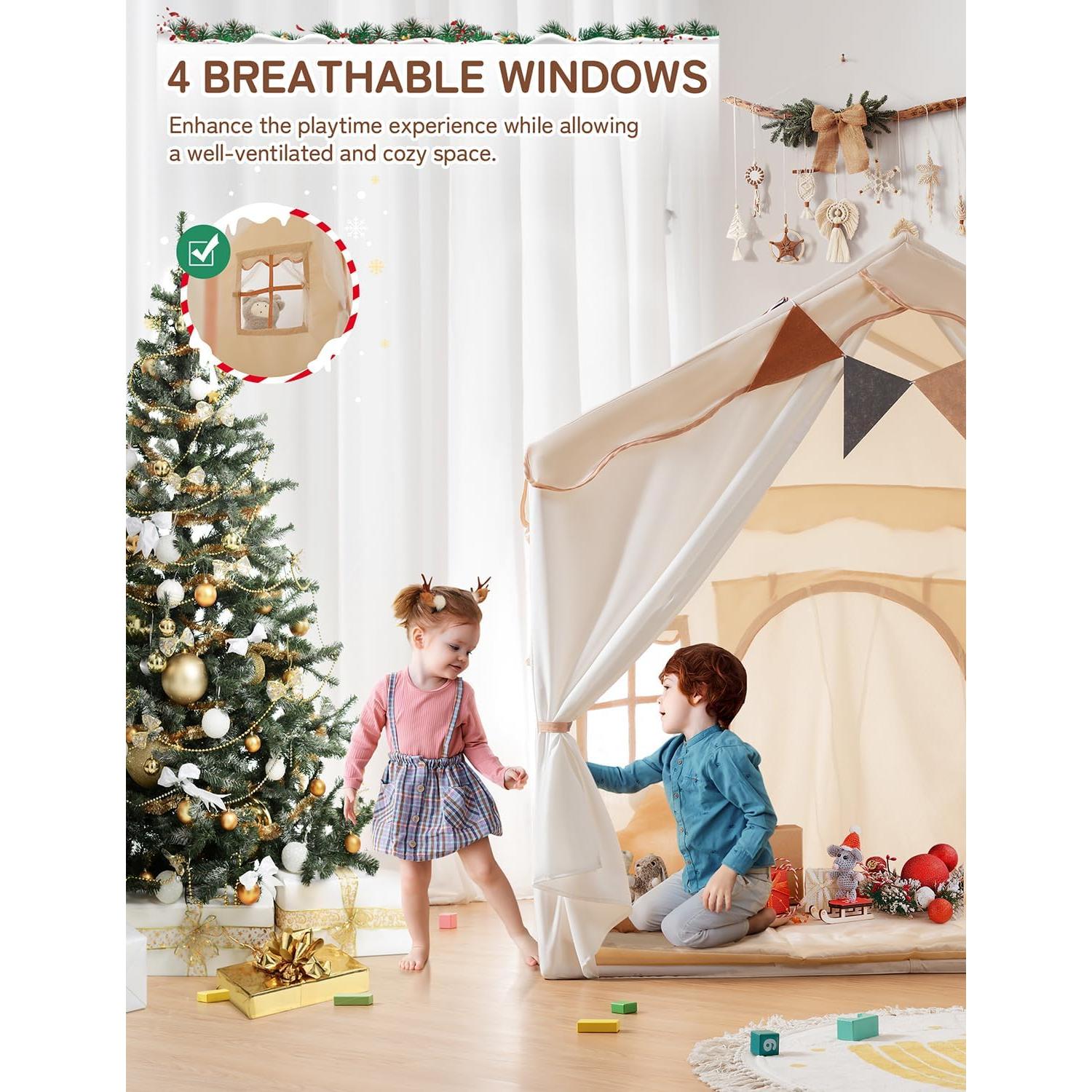 Tienda de Juego para Niños Besrey 2 en 1 con Alfombra 130cm