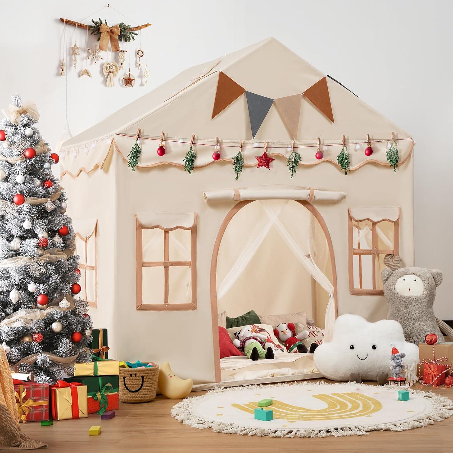 Tienda de Juego para Niños Besrey 2 en 1 con Alfombra 130cm