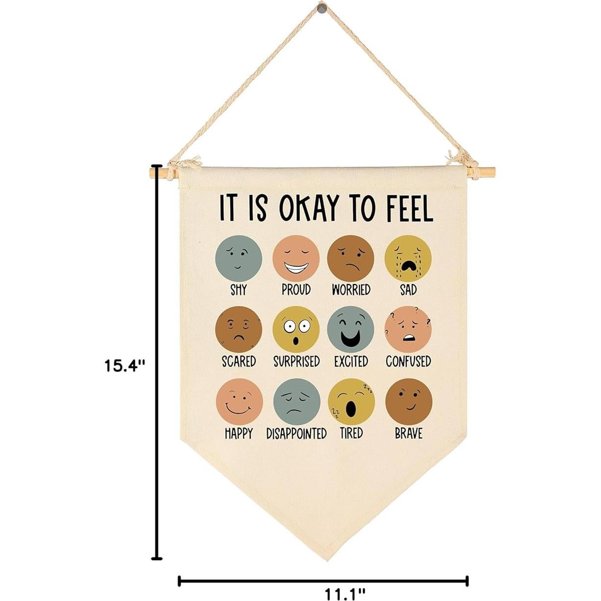 Póster de Lienzo Colgante Estás Bien Sentir 39x28 cm Beige