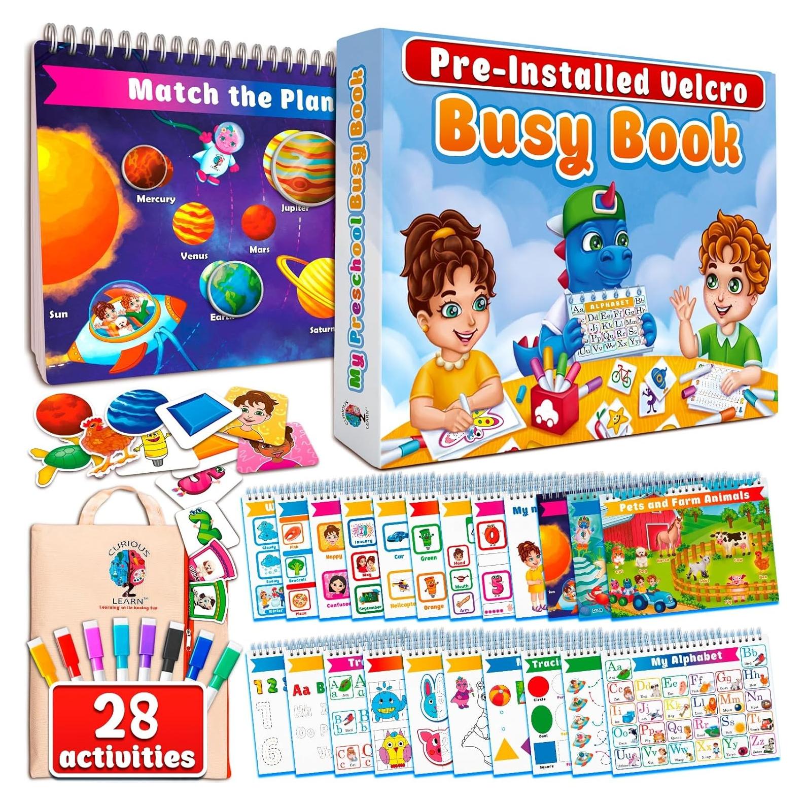 Libro Ocupado Curioso 2 Aprender Montessori Azul 3+ Años