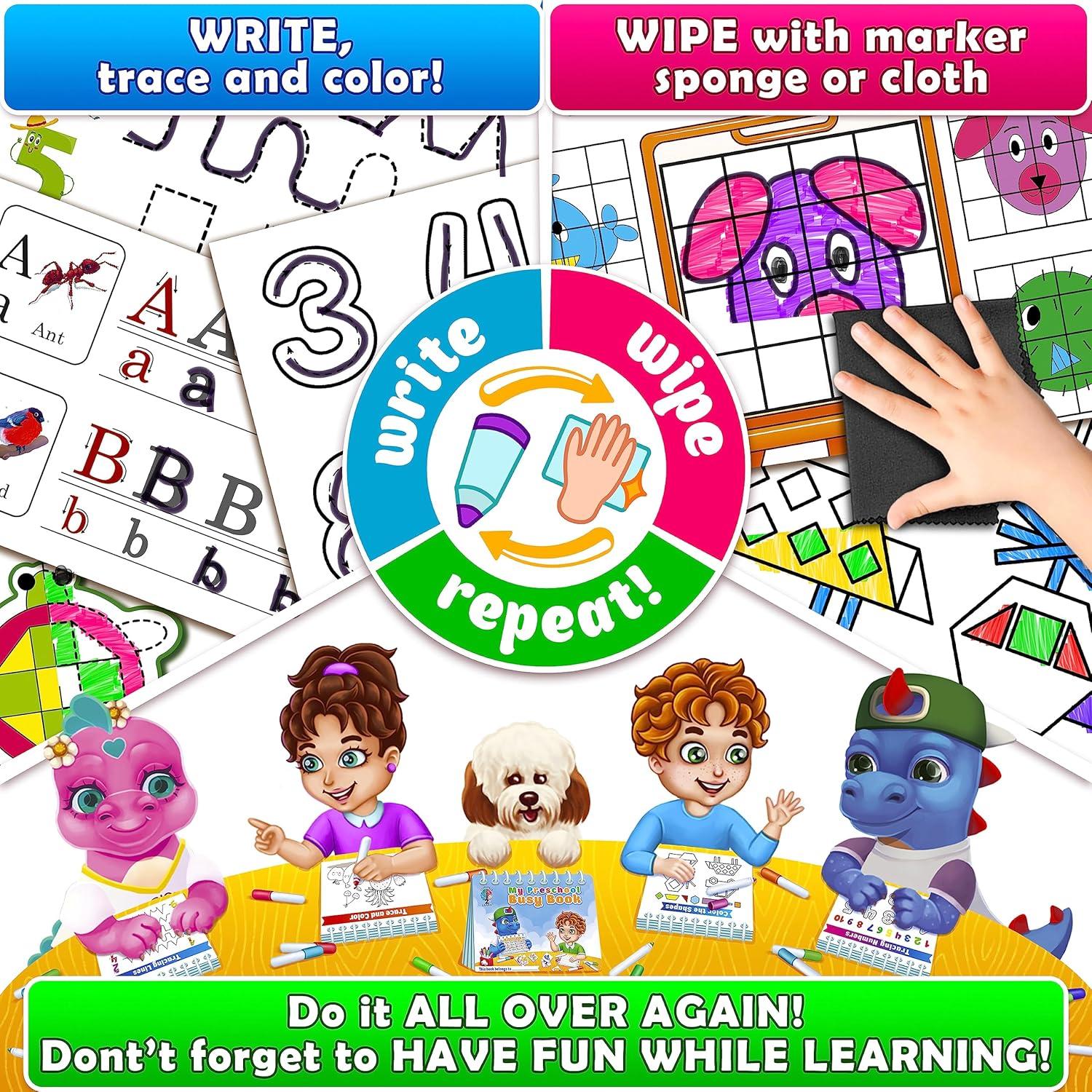 Libro Ocupado Curioso 2 Aprender Montessori Azul 3+ Años