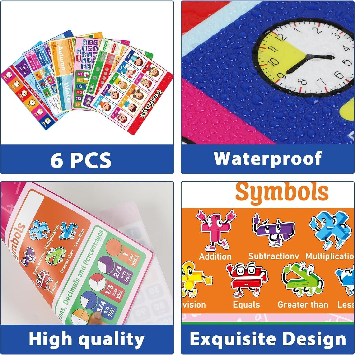 Manteles Plásticos Educativos OBUSATT Set de 6 para Niños