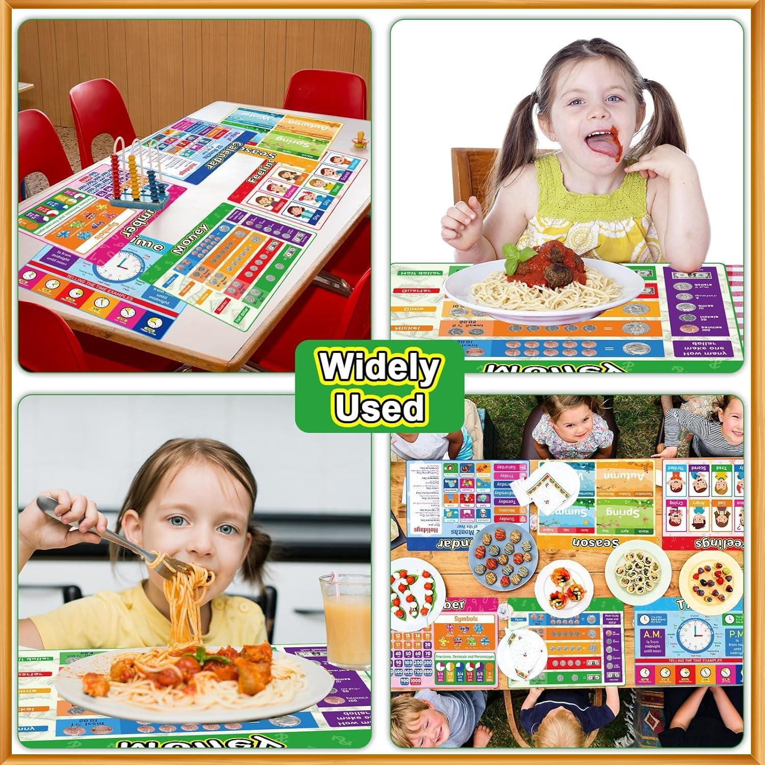 Manteles Plásticos Educativos OBUSATT Set de 6 para Niños