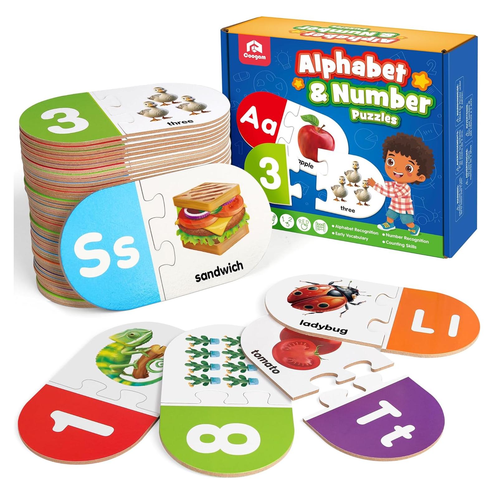 Juego de Emparejamiento del Alfabeto Coogam 36 Piezas Educativo