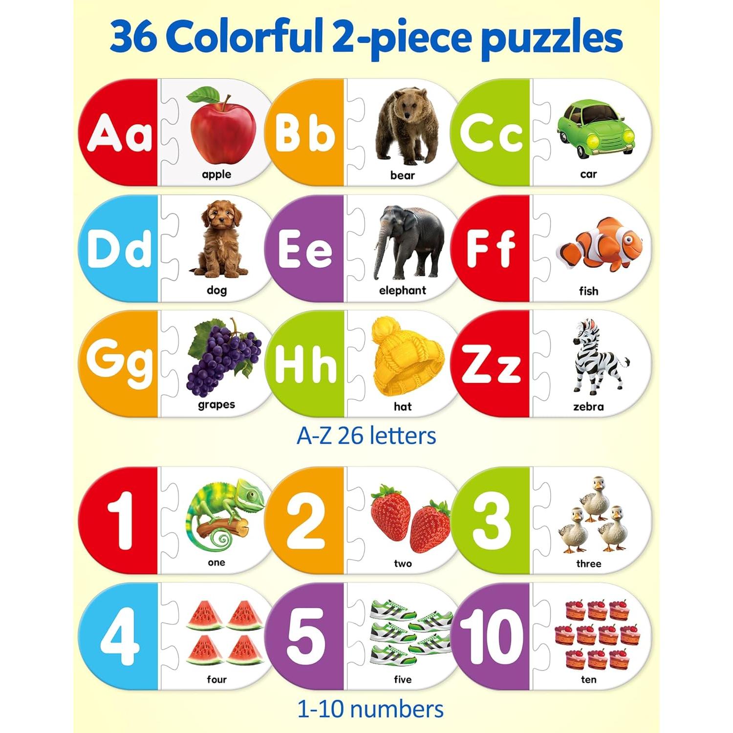 Juego de Emparejamiento del Alfabeto Coogam 36 Piezas Educativo