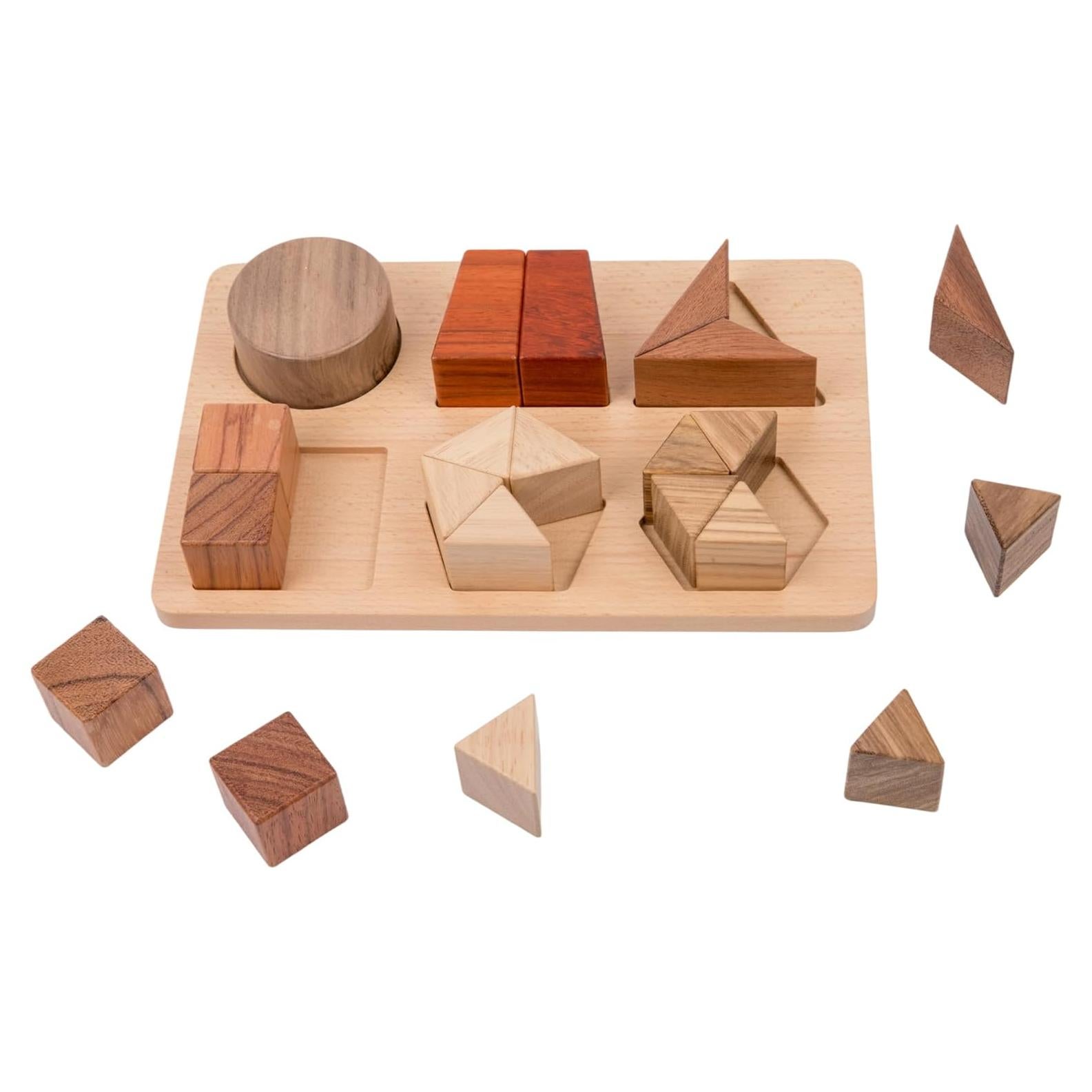 Rompecabezas de Fracciones de Madera Montessori - 21 Bloques