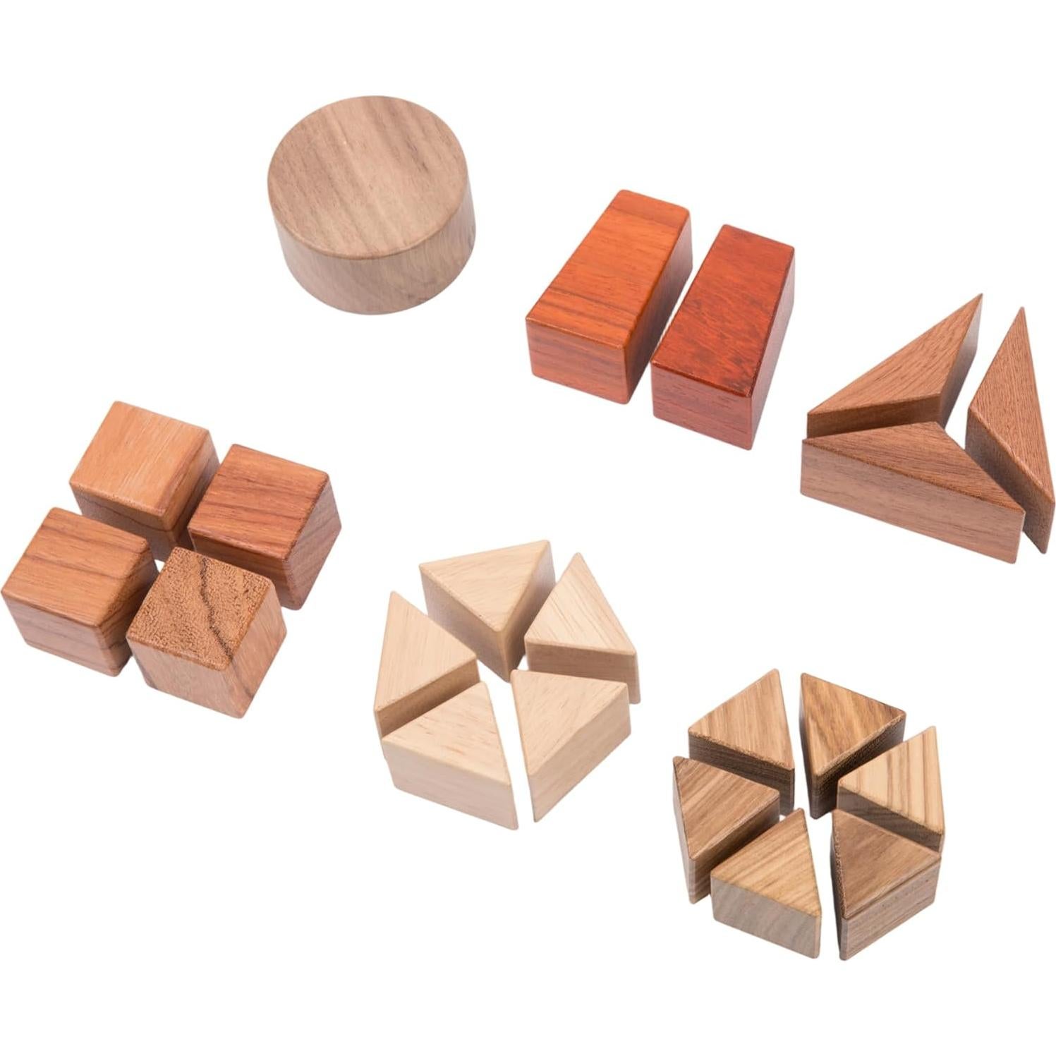 Rompecabezas de Fracciones de Madera Montessori - 21 Bloques