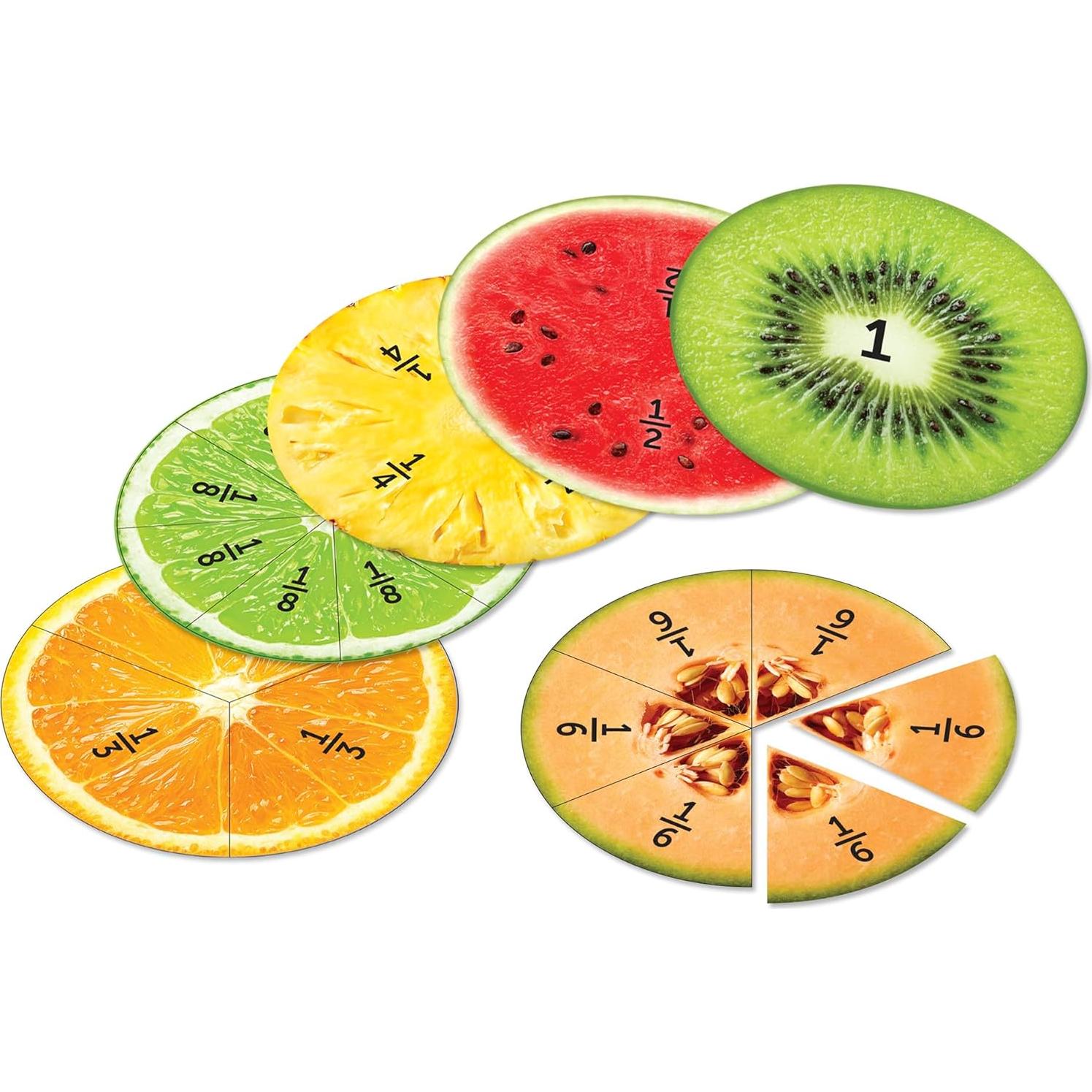 Fracciones de Frutas Magnéticas Recursos de Aprendizaje 24 Piezas
