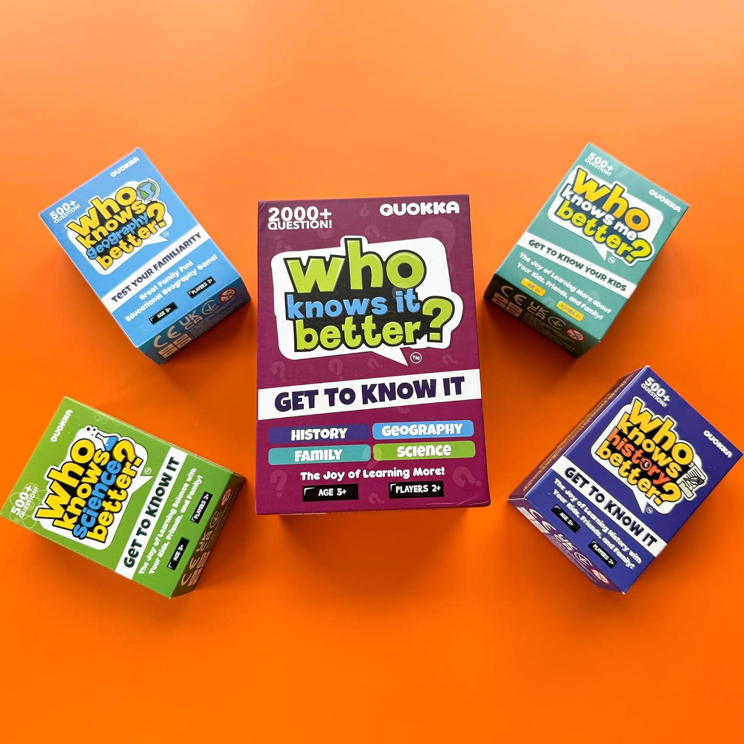 Juego de Trivia Familiar QUOKKA Ciencia - 500 Preguntas Divertidas