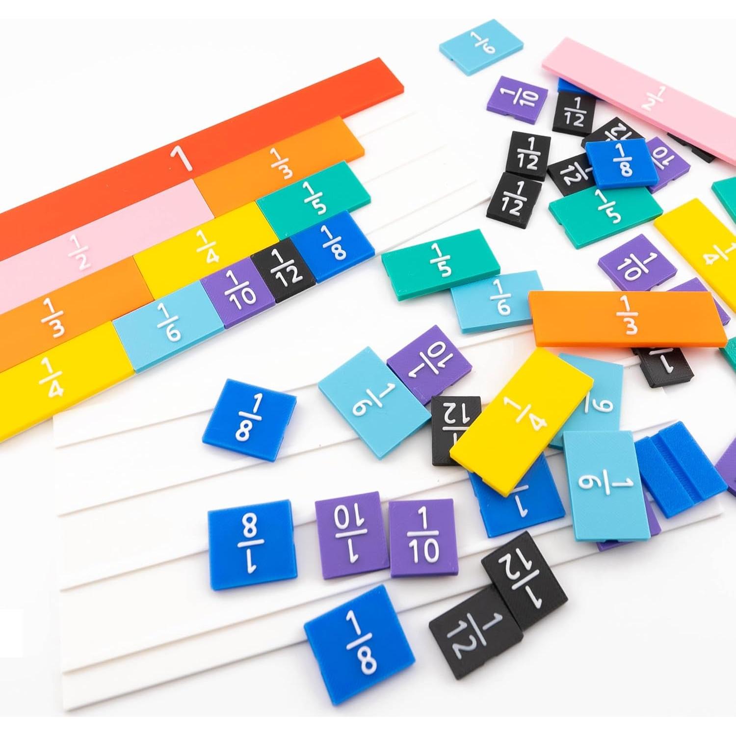 Kit de Azulejos de Fracción Montessori MakerStation - 53 Piezas