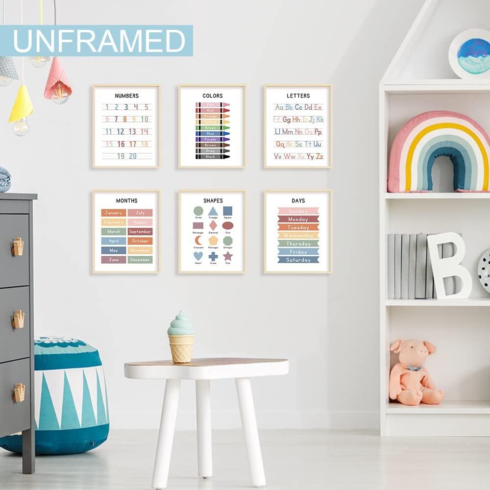 Conjunto de 6 Pósteres Educativos UNXIS para Preescolar 20.32x25.4cm