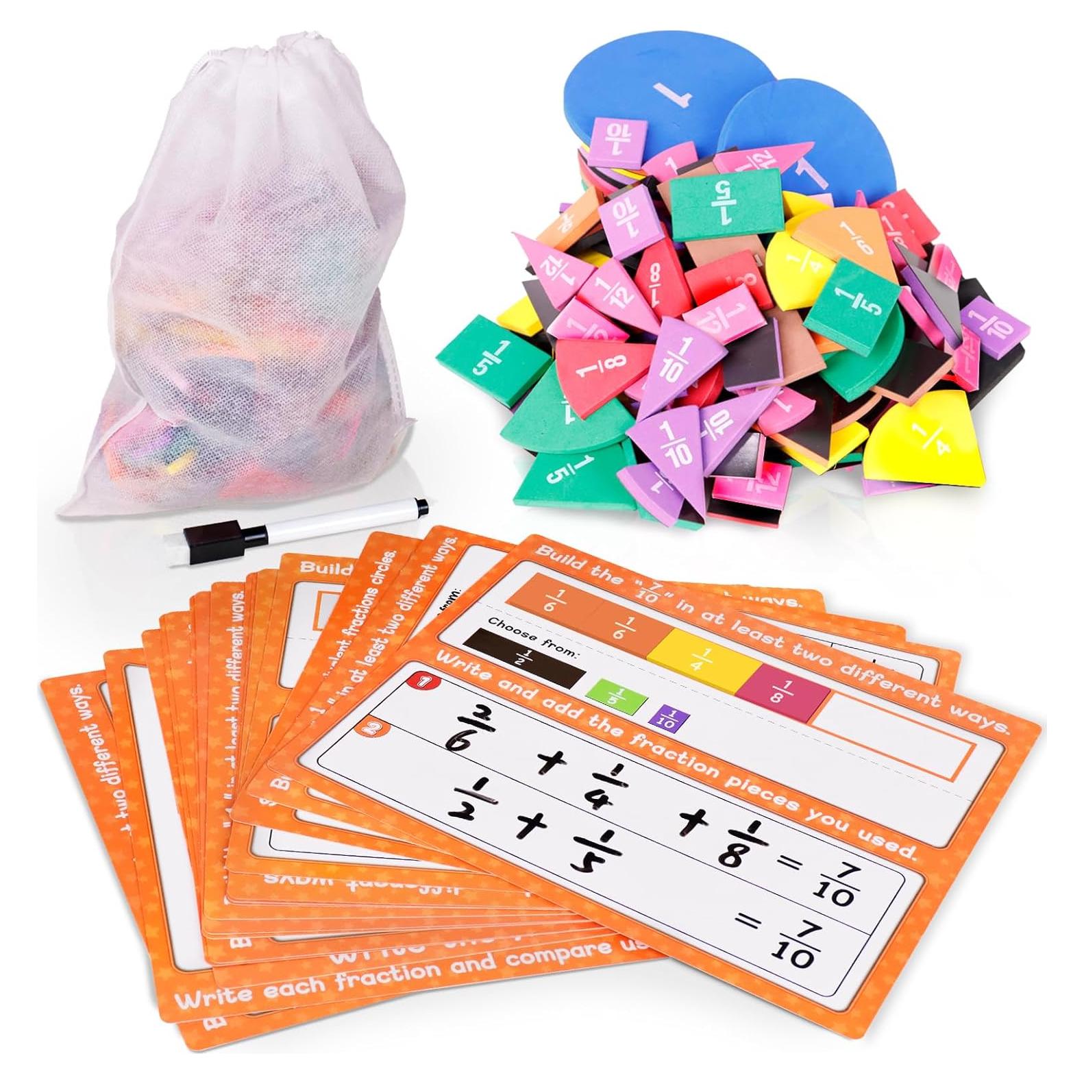 Juego de Azulejos de Fracciones Magnéticas ABCxGOOD 102 Piezas