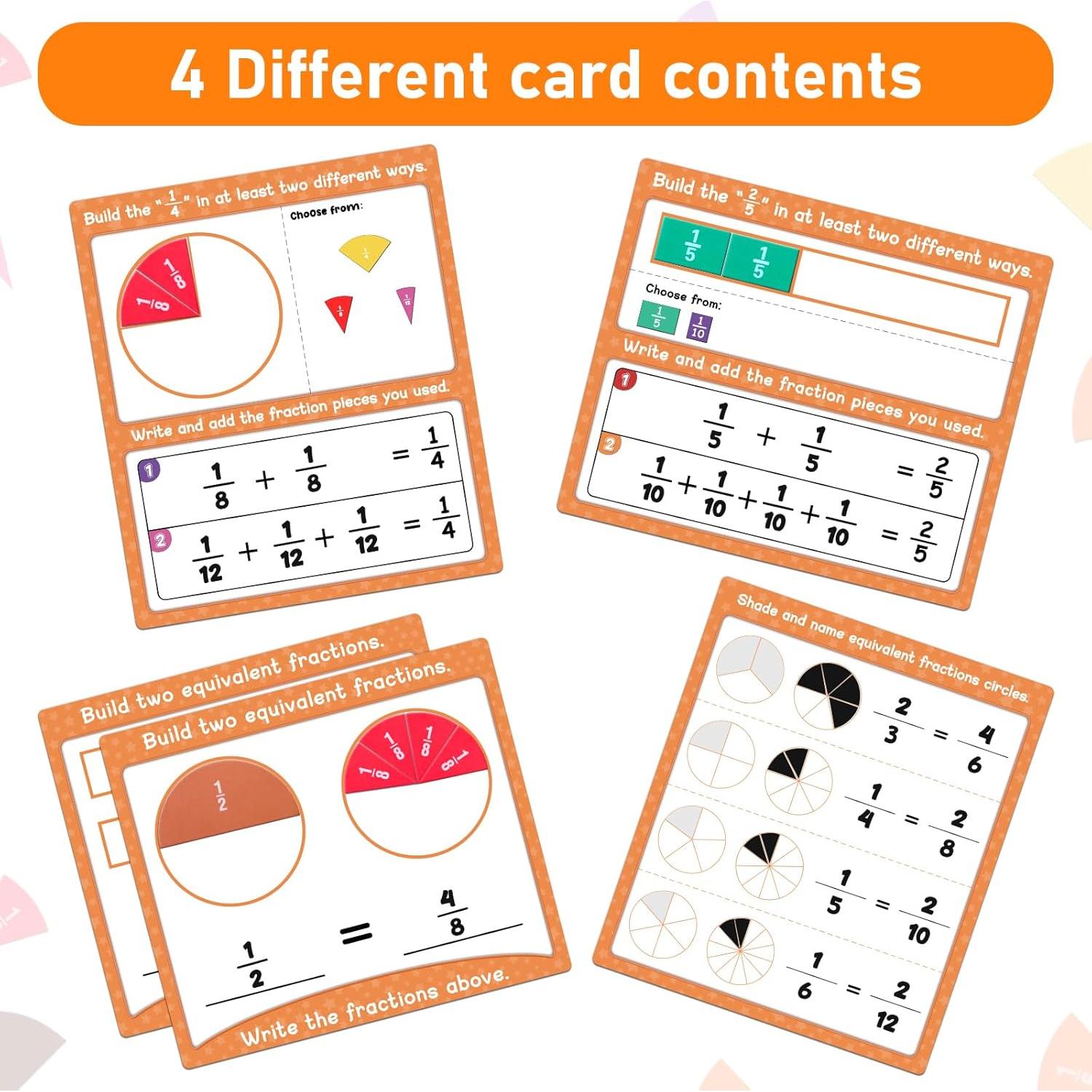 Juego de Azulejos de Fracciones Magnéticas ABCxGOOD 102 Piezas