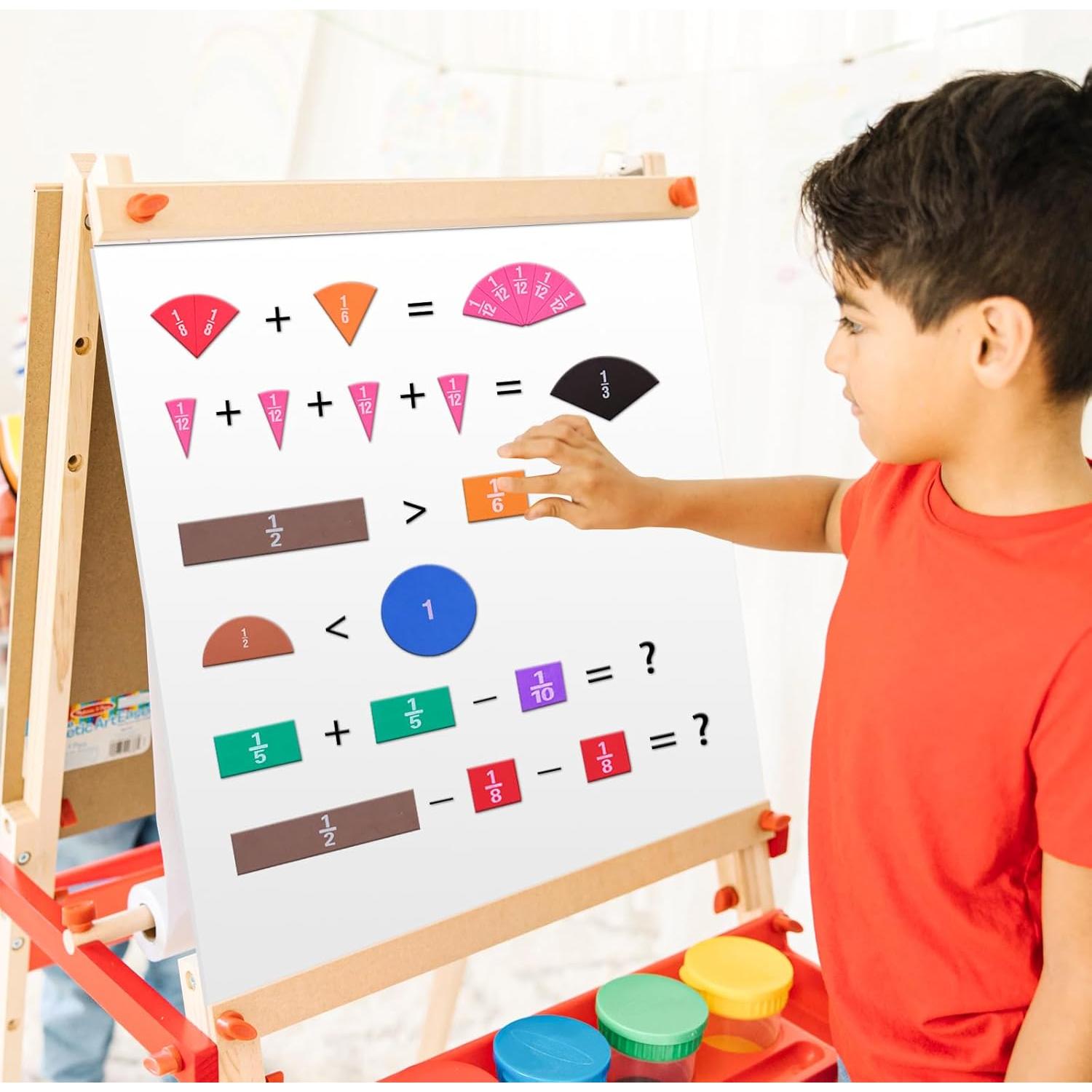 Juego de Azulejos de Fracciones Magnéticas ABCxGOOD 102 Piezas