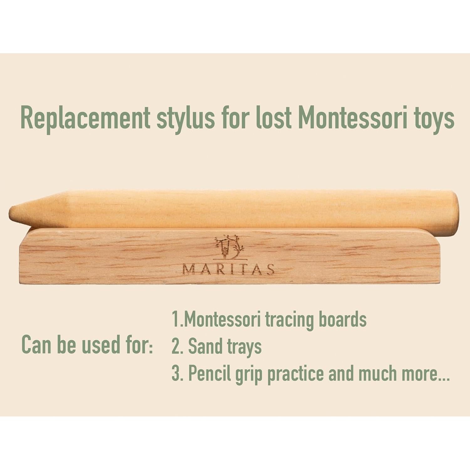 Palitos de Escritura Montessori Maritas con Soporte - 3 Estilógrafos