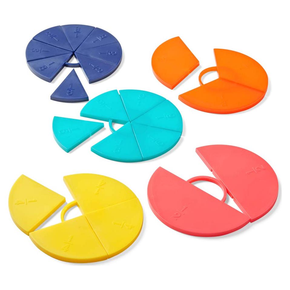 Círculos de Fracciones Hand2mind - Juego de 5 Manipulativos