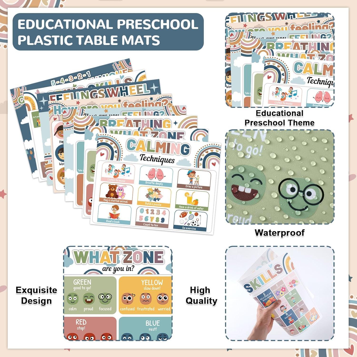 Set de 8 Manteles Educativos Boho OBUSATT 43x32 cm Salud Mental