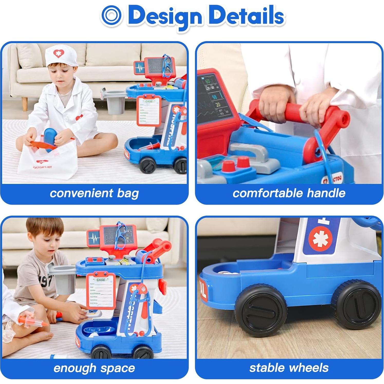 Kit de Doctor para Niños Phobby con Carrito y Disfraz