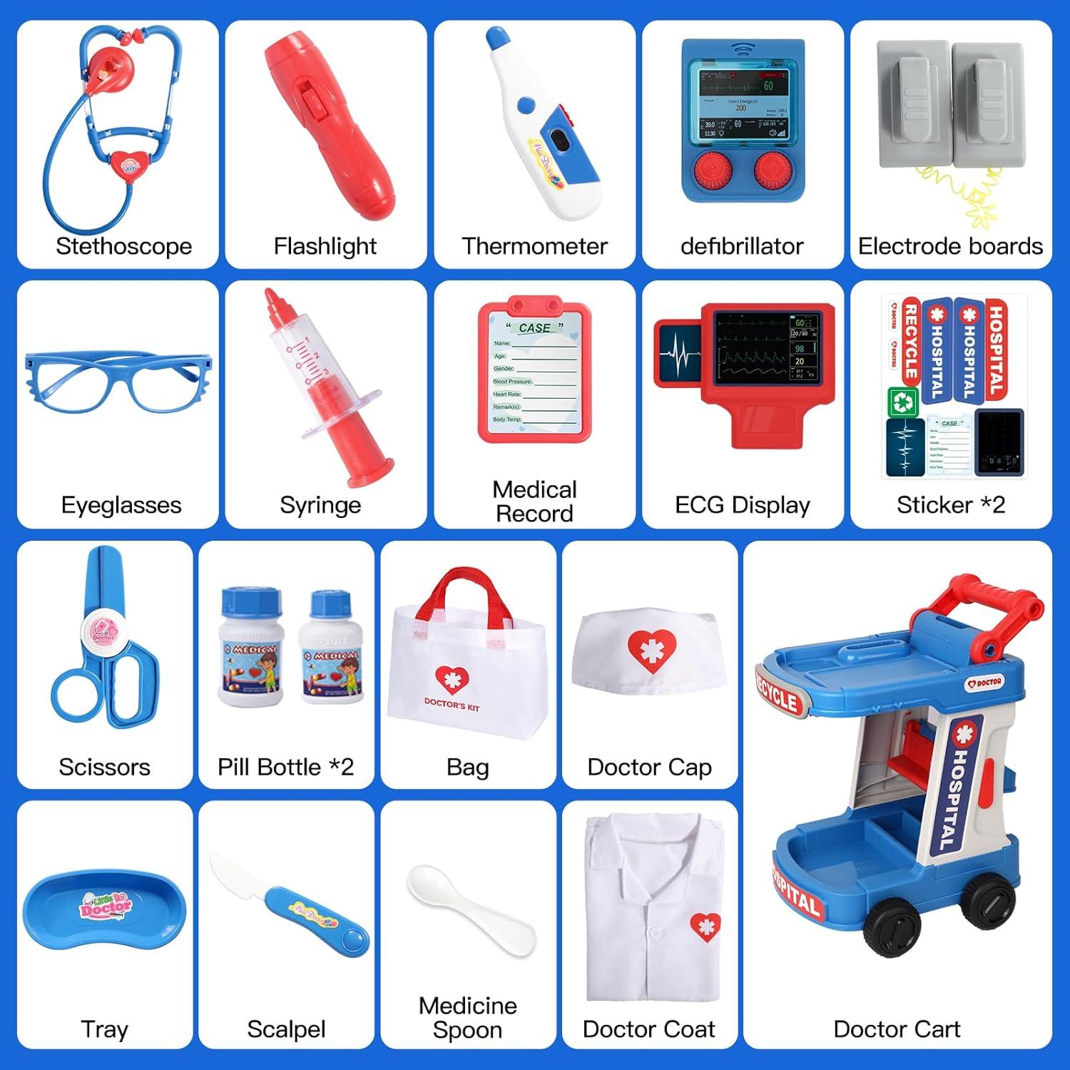 Kit de Doctor para Niños Phobby con Carrito y Disfraz