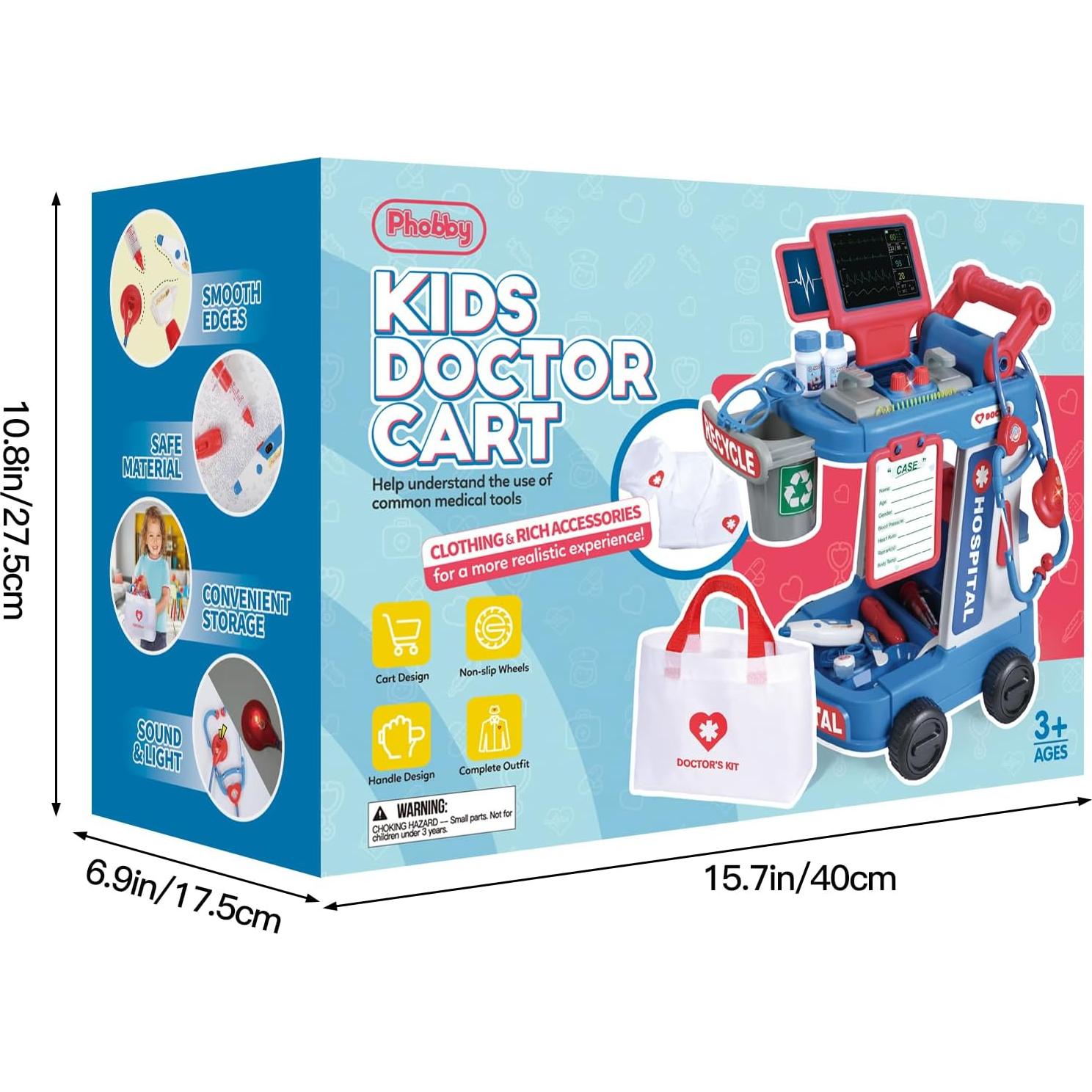 Kit de Doctor para Niños Phobby con Carrito y Disfraz