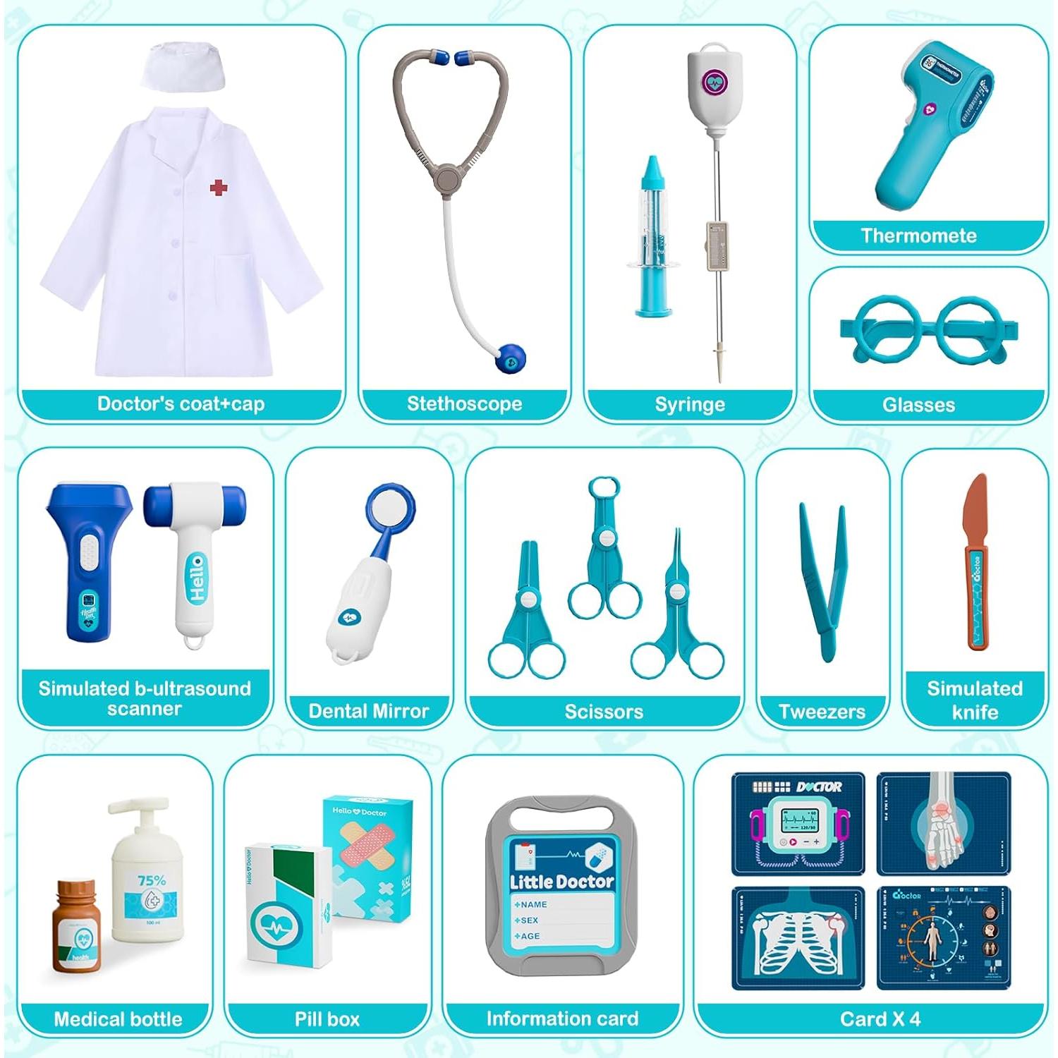 Kit de Doctor AuroTops 26 Piezas Juguete Educativo 3-8 Años