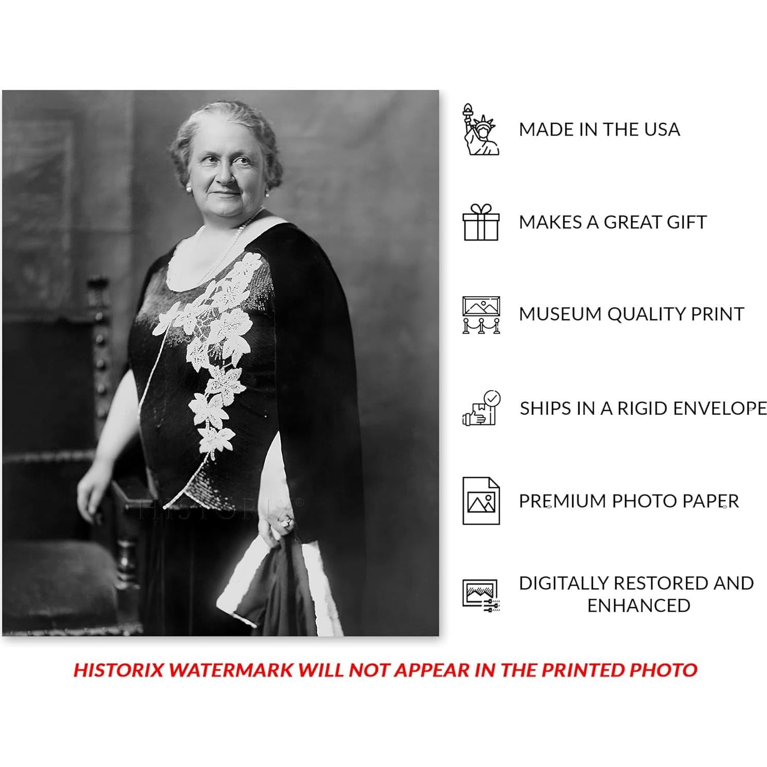 Retrato Vintage 1930 Doctora Maria Montessori - 20x25 cm