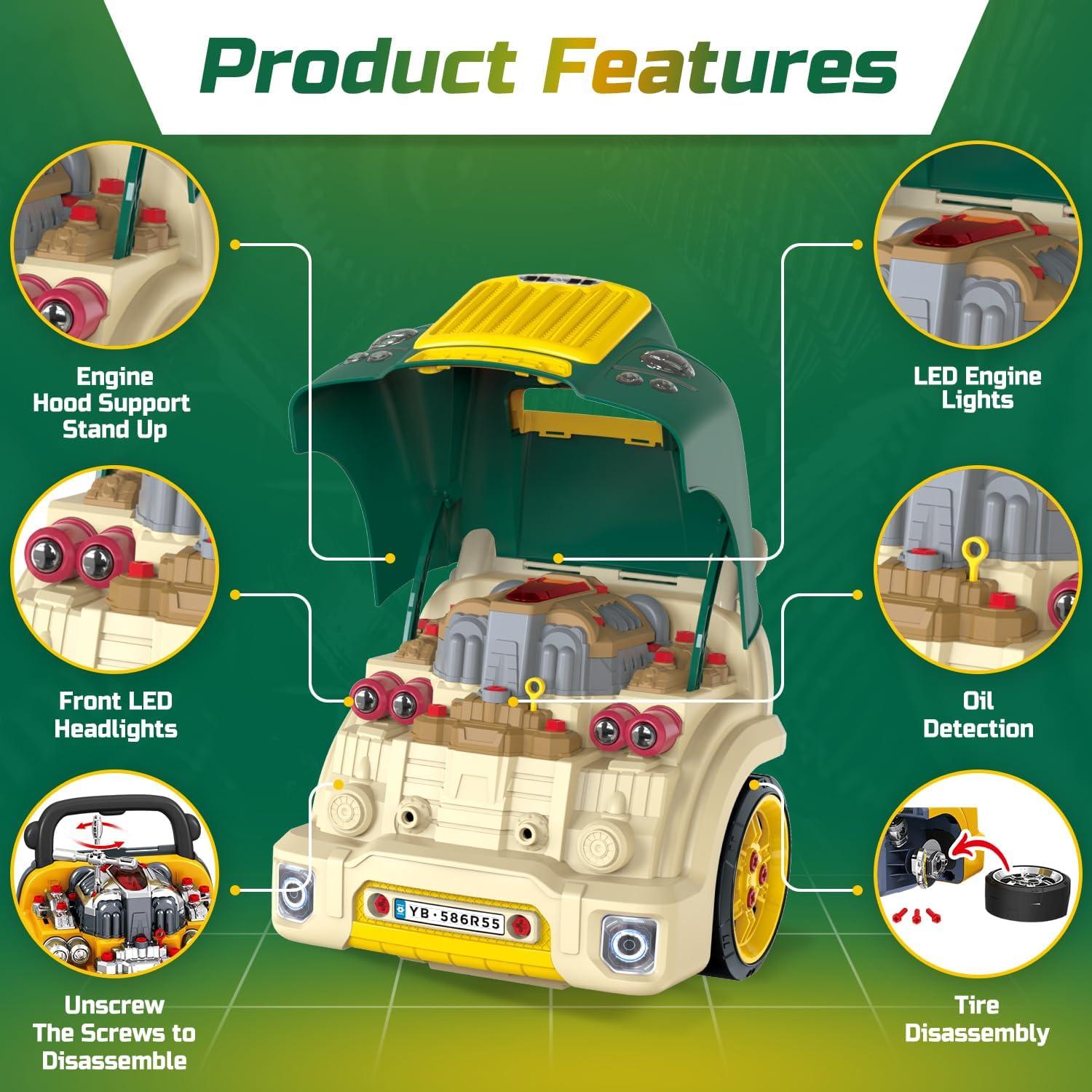 Juego de Motor de Camión Grande Mobius Toys 59 Piezas Verde