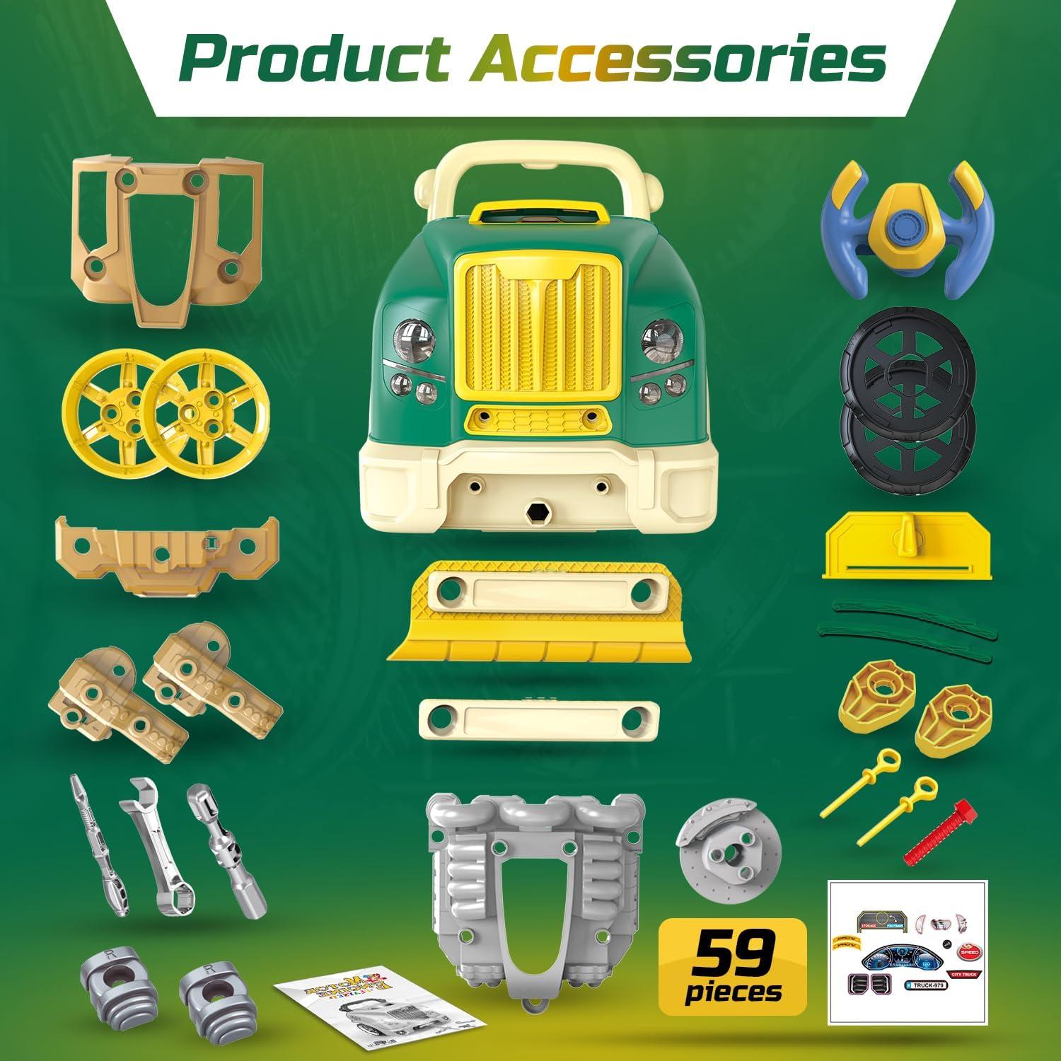 Juego de Motor de Camión Grande Mobius Toys 59 Piezas Verde