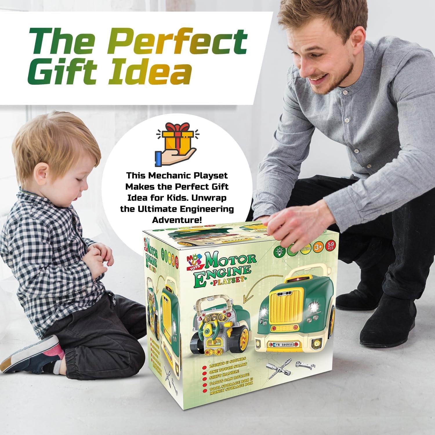 Juego de Motor de Camión Grande Mobius Toys 59 Piezas Verde