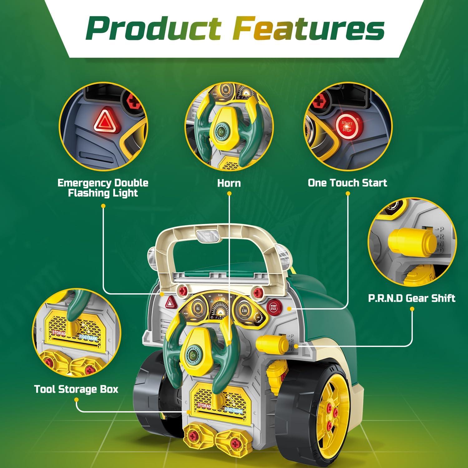 Juego de Motor de Camión Grande Mobius Toys 59 Piezas Verde