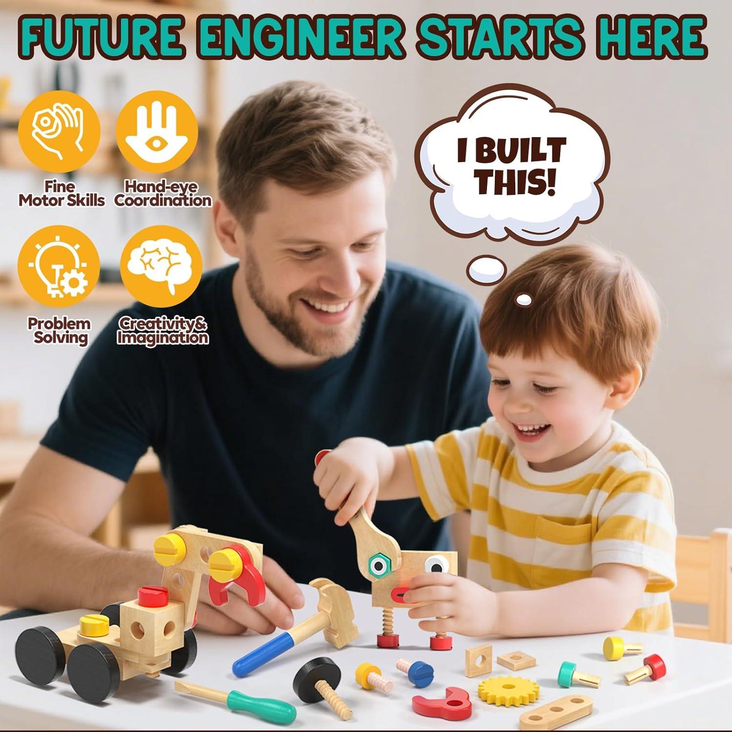 Juego de Herramientas de Madera Lehoo Castle para Niños 3-5 Años