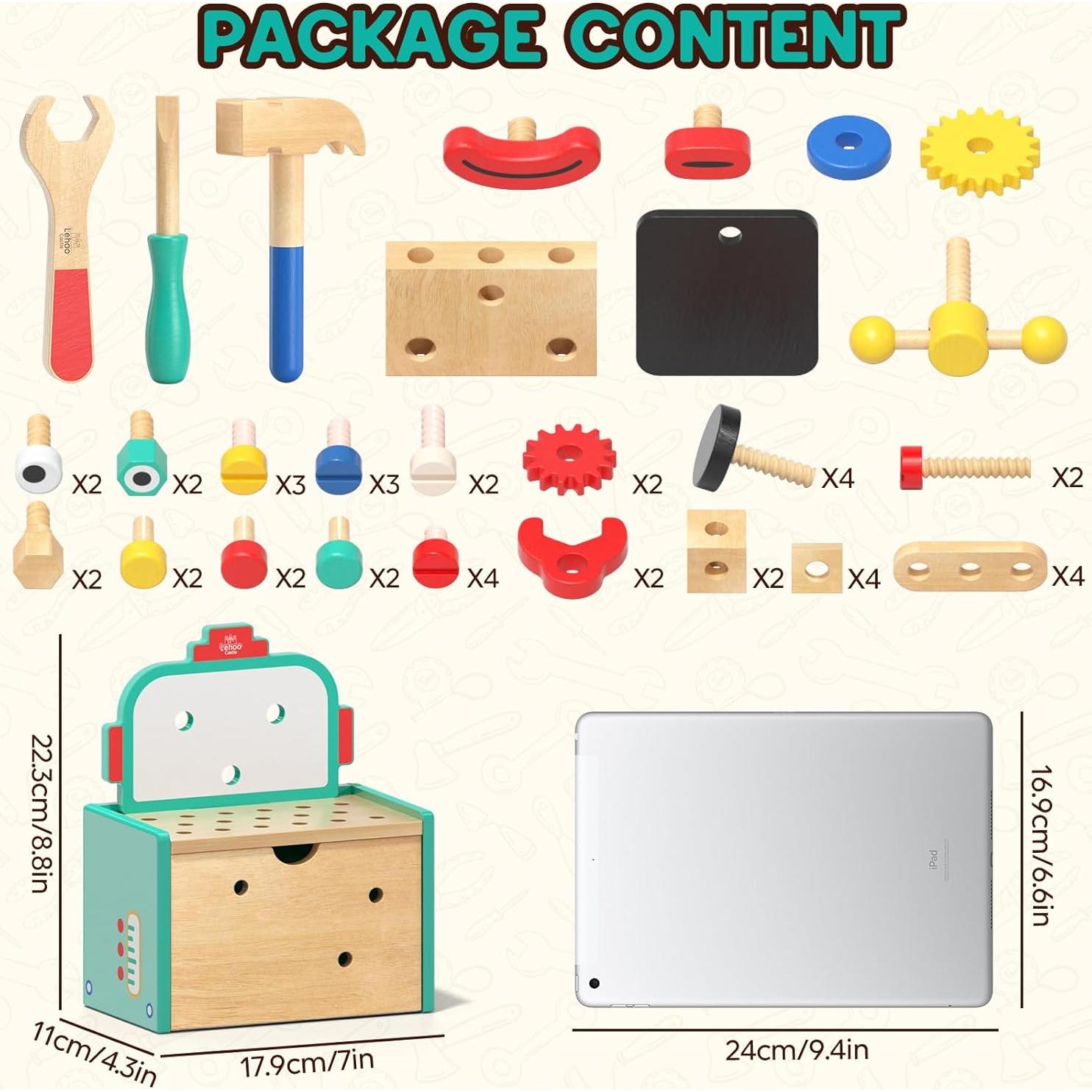 Juego de Herramientas de Madera Lehoo Castle para Niños 3-5 Años