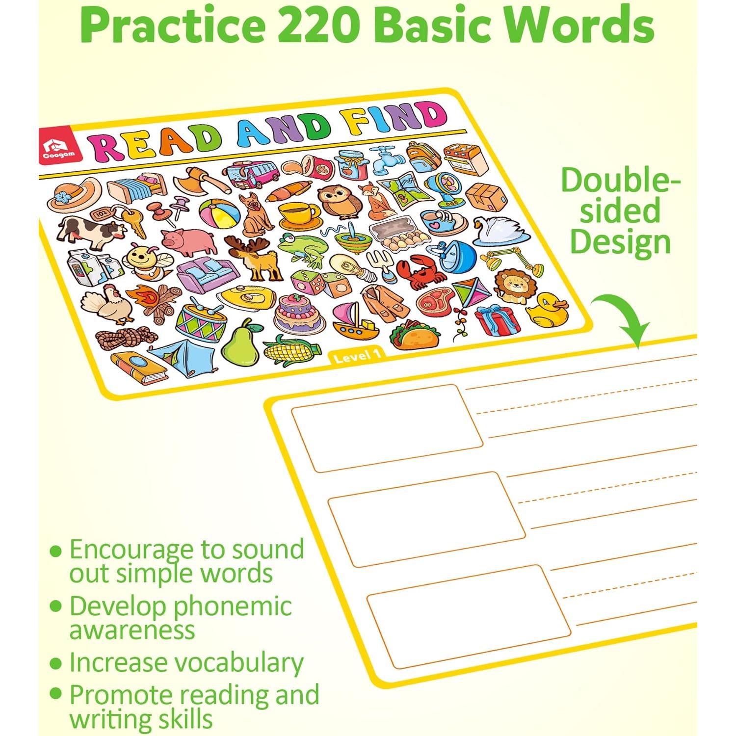 Tarjetas Didácticas Coogam 220 Palabras para Niños 3-5 Años