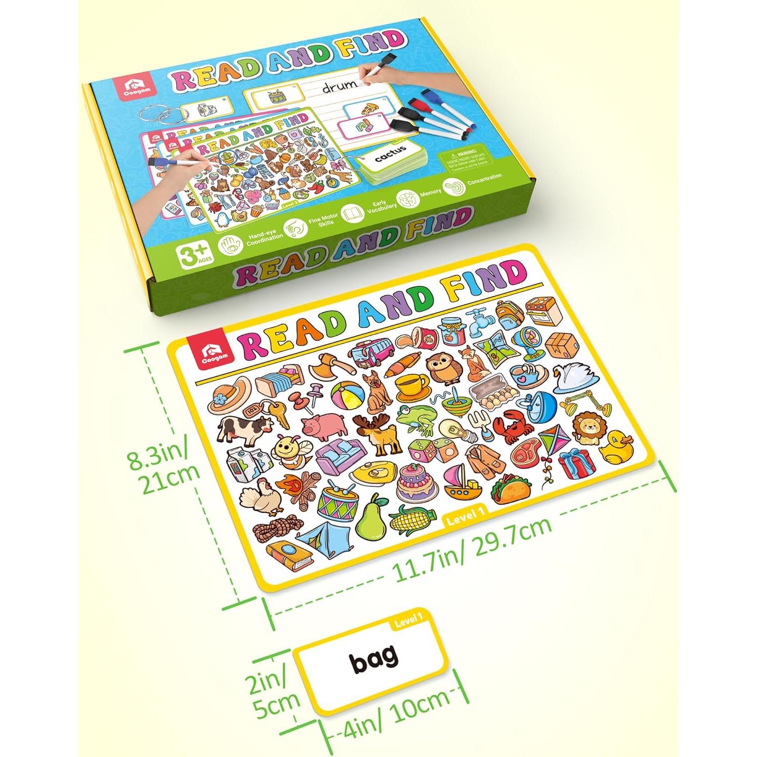 Tarjetas Didácticas Coogam 220 Palabras para Niños 3-5 Años