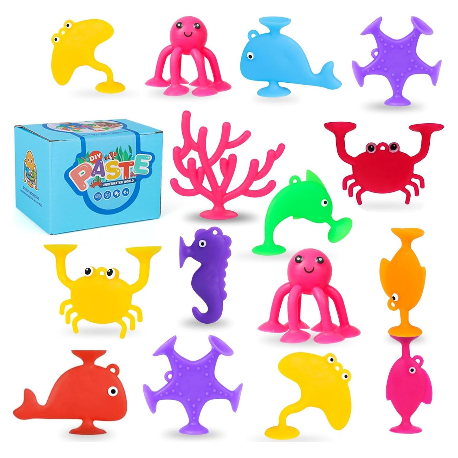 Juguetes de Ventosas Tepear 18 PCS Animales Oceánicos Baño