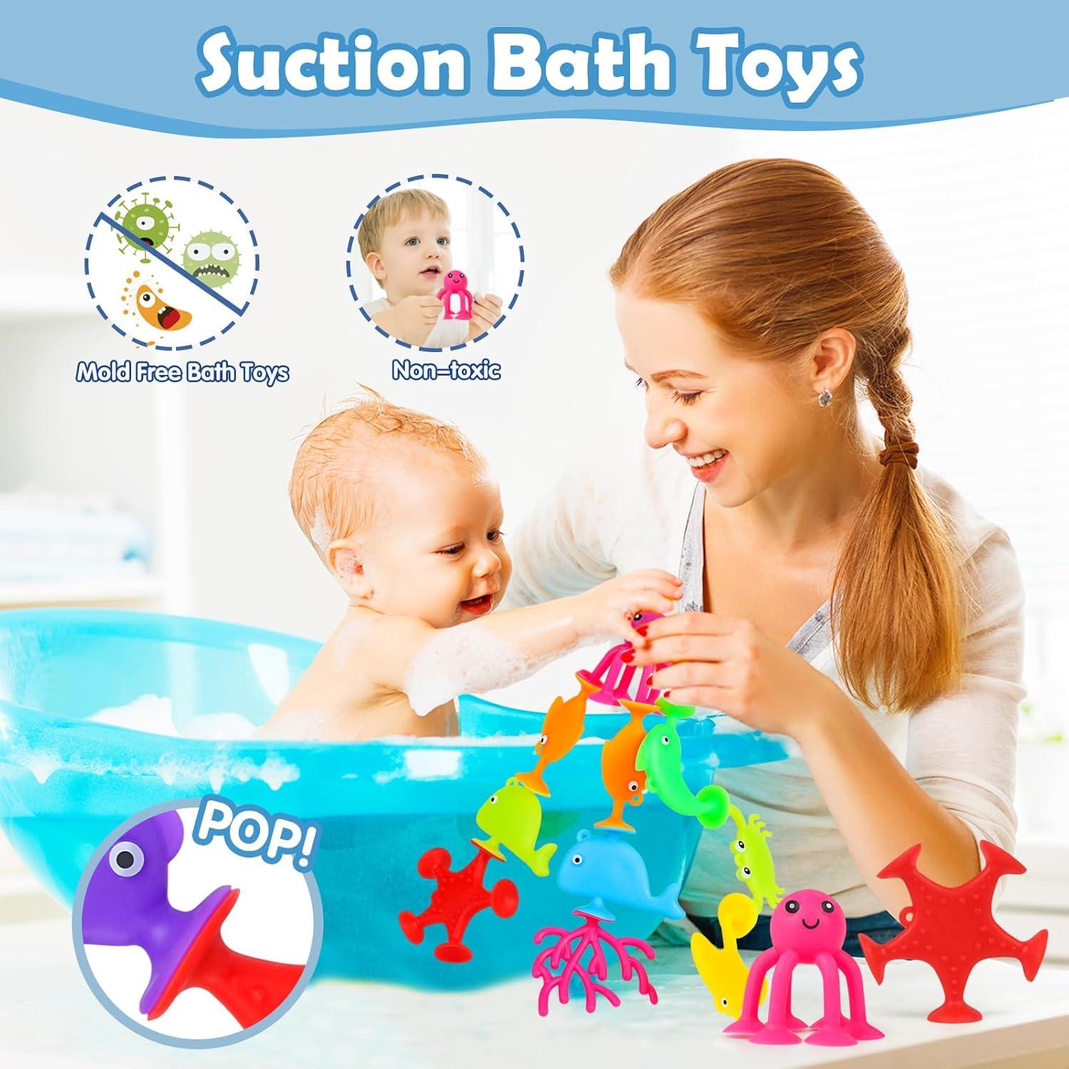 Juguetes de Ventosas Tepear 18 PCS Animales Oceánicos Baño